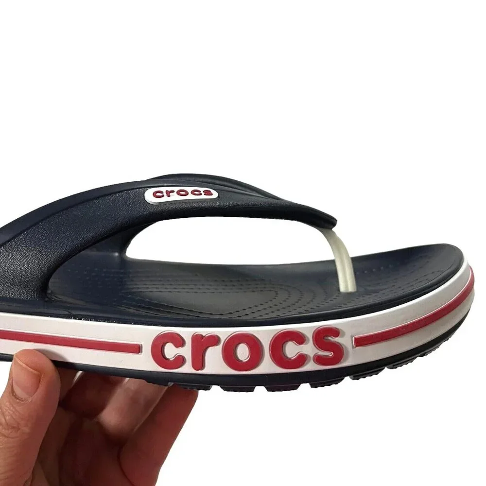 Crocs Bayaband Mens Flip Flop Sandal Sz 8-9 Navy Blue Water Friendly Lightweight